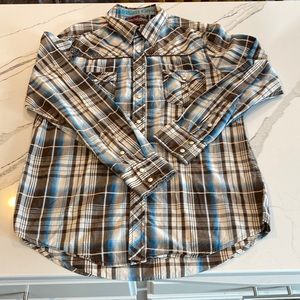 Rock & Roll Cowboy Shirt Pearl Snaps Size L